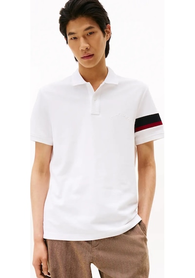 Tommy Hilfiger Rwb Sleeve Tape Reg, Ybr Beyaz Erkek Polo T-shirt