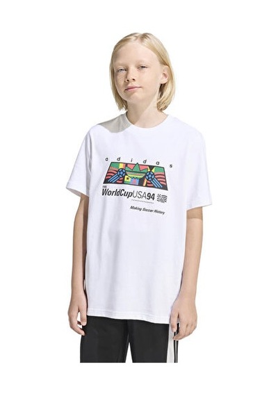 Adidas Lo Gfx T Shirt Çocuk Günlük Tişört Kd7878 Beyaz