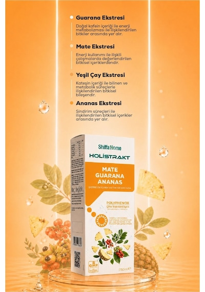 Holistrakt - Guarana, Mate, Yeşil Çay, Ananas İçeren Sıvı Ekstrat 250 Ml