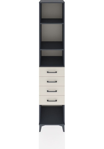Hyperion Dolap 3 Raflı 4 Çekmeceli 44x44x221 Antrasit-aytaşı Antrasit