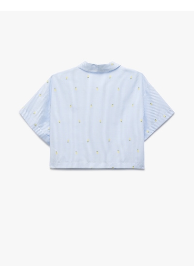 Koton Kısa Kollu Limon İşleme Detaylı Poplin Crop Gömlek Mavi Çizgili 5sak60359pw Mavi Çizgili Koton Kısa Kollu Limon İşleme Detaylı Poplin Crop Gömlek Mavi Çizgili 5sak60359pw Mavi Çizgili