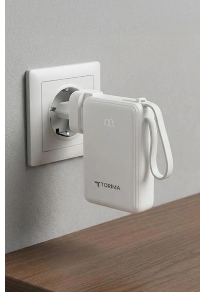Özel Seri Mobil Depolama Taşınabilir Güç Okul Aracı Trm-1017 10000 Mah Powerbank Beyaz 22,5w Çok Renkli
