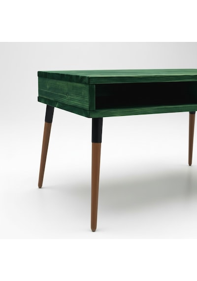 Mobenta Neo Desk: Masif Çalışma Masası 1 Çekmece Ve 1 Laptop Bölmesi - 120x60 Ye Yeşil