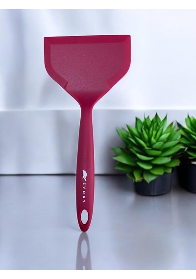 Isıya Dayanıklı Geniş Ağız Spatula 26 Cm, Fuşya Diğer
