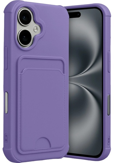 Apple Uyumlu iPhone 17 Kelvin Kartvizitli Silikon Mor