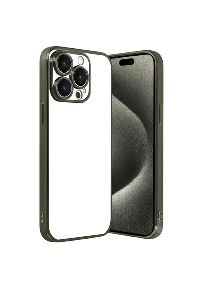 Apple Uyumlu iPhone 15 Pro Max Razer Lensli Silikon - Yeşil Yesil