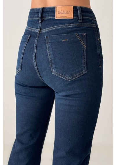 Lacarino 7403 M.flare Kadın Jean Pantolon Dark Blue Tnt