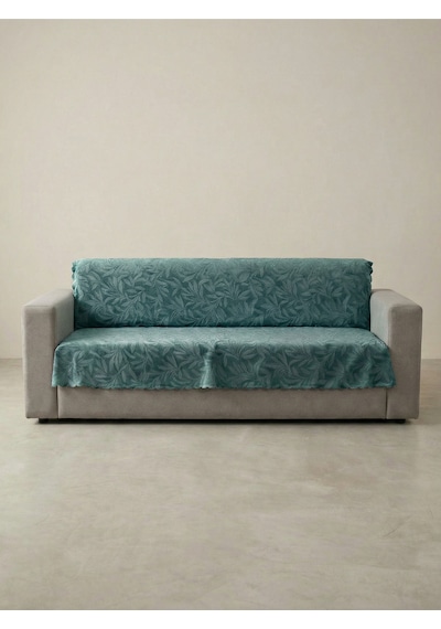 Sofline Kaymaz Tabanlı Tay Tüyü Çekyat, Koltuk, Kanepe Örtüsü 175x210cm Mavi