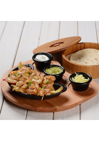 Lava Döküm Böbrek Formlu Fajita Tabağı Ölçü 10x20cm.