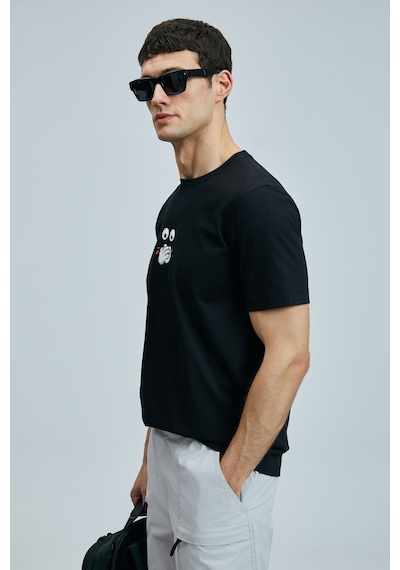Lufian Zany Modern Grafik T- Shirt Siyah Siyah 111020255100100 Siyah