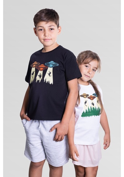 Little's World Space Machine Çocuk Tshirt Beyaz