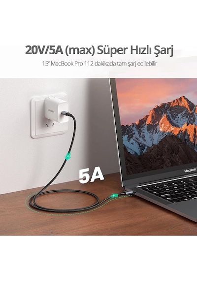 Type-c To Type-c 100 W Hızlı Şarj Ve Data Kablosu 1.5 Metre Standart