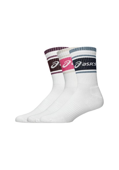 Asics 3 Pack Logo Crew Unisex Beyaz Koşu Çorap 3033c295-500