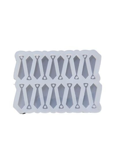 Tahtakale Toptancı Epoksi Silikon Kalıp Çoklu Kravat Kalıbı Delikli Kravat Anahtarlık Takı Küpe Kalıbı 3.8x1.1 Cm 20 Li