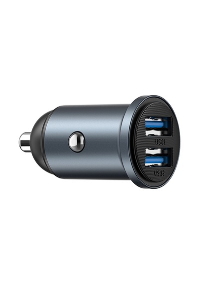 Wiwu Wi-cc031 Nano Lite Serisi Dual Usb-a Hızlı Şarj Özellikli Araç Şarj Aleti Pd 12w Gri