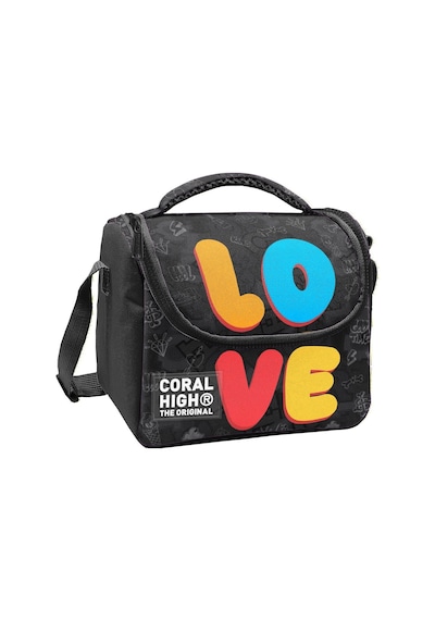 Coral High Erkek Çocuk Siyah Çok Renkli Love Baskılı Isı Yalıtımlı Beslenme Çantası 37130 Sarı - Mavi