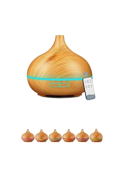 Vothoon Hava Nemlendirici 7 Led Işıklı Aromatik Oda Kokusu 550 Ml Kahve Aroma Difüzörü Buhar Makinası Çok Renkli