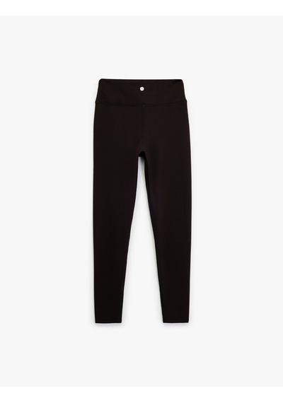 Koton Yüksek Bel Skinny Fit İnterlok Dikiş Detaylı Spor Tayt Siyah 6wak40046nk SiYAH
