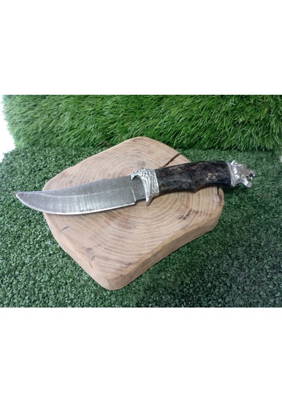 Tctknives El Yapımı Av Kamp Bıçağı Kaplan 000 Gümüş - Siyah