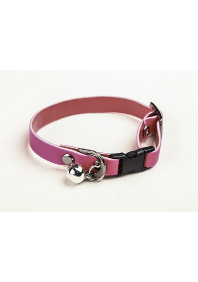 Neon Renk Rugan Derili 1CM Metal Kilit Tokali Kedi Tasma-Turuncu
