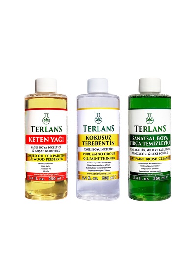 Terlans Yağlı Boya Seti Yardımcı Malzemeler 3 X 250 Ml