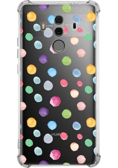 Prinrify Huawei Mate 10 Pro Uyumlu Water Color 6 Baskılı Şeffaf Köşe Korumalı Antişok Kılıf Şeffaf