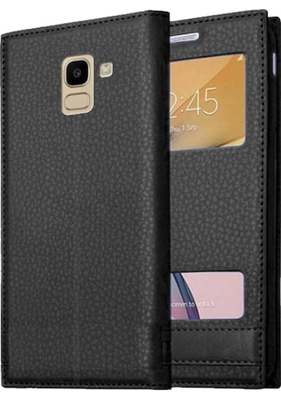 Samsung Galaxy J6 J600 Uyumlu Pencereli Kapaklı Magnum Kılıf