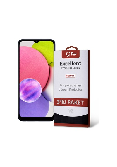 Samsung Galaxy A03s ile Uyumlu Kırılmaz Cam Ekran Koruyucu Ekonomik 3'lü Paket