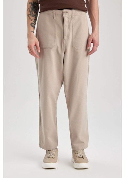 DeFacto Gabardin Pantolon Baggy Fit Bol Rahat Kesim Cepli Düz Paça B4762AX24SPGR302