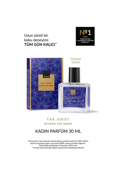 Far Away Beyond The Moon Kadın Parfüm Edp 30 Ml. Üçlü Paket Çiçeksi