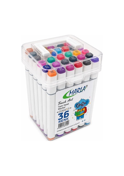36 Renk Çift Uçlu Marker Kalem Seti Touch Art Boyama Ve Çizim Kalemi Kutulu Çok Renkli