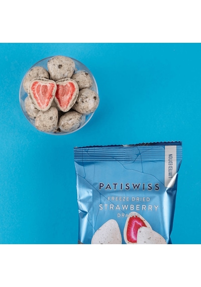 Beyaz Çikolatalı Kremalı Bisküvi Çilek Draje, 50g