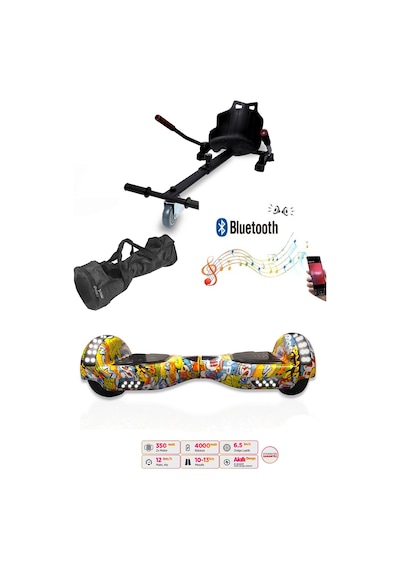 Citymate Elektrikli Kaykay Akıllı Denge Hoverboard + Hoverkart + Çanta Full Ledli Extrem Paket D25