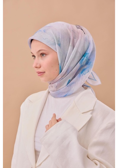 Silk Home Olinda İpek Eşarp 47004-11 Gri, Mavi, Pembe, Siyah, Pudra