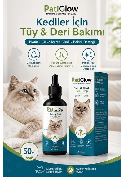 Patiglow Kedi Tüy & Deri Bakım Damlası