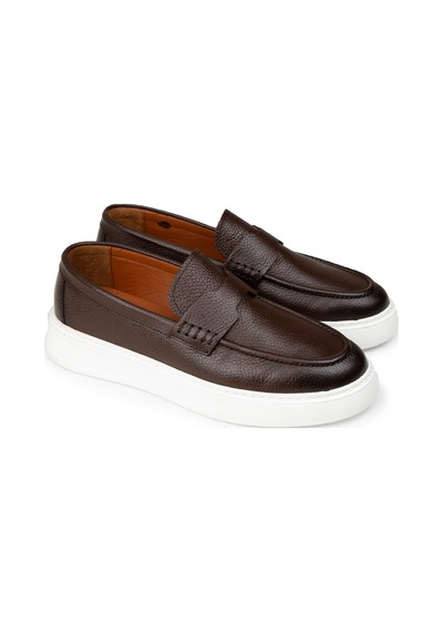 Deery Erkek Kahverengi Hakiki Deri Loafer Ayakkabı - 02043mkhvp02 Kahverengi