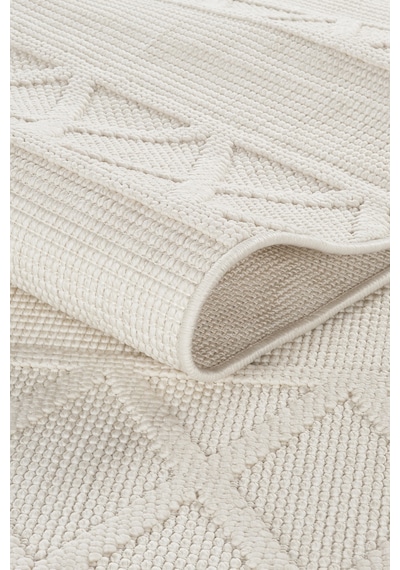 Mariesse Home Naturel Bukleli Yumuşak Dokulu Iskandinav Yolluk Dokuma Halı Oturma Odası Mutfak Halısı Koridor Doha Yolluk 610 Krem