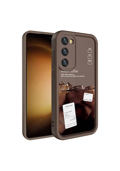 Galaxy Uyumlu S23 Kılıf Kamera Korumalı Baskılı Arka Yüzey Klas Kapak - Açık Kahve Açık Kahve Açık Kahve