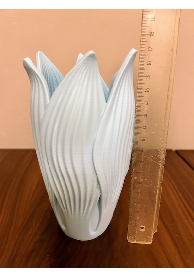 Lale Vazo Dekoratif 3d Açık Mavi