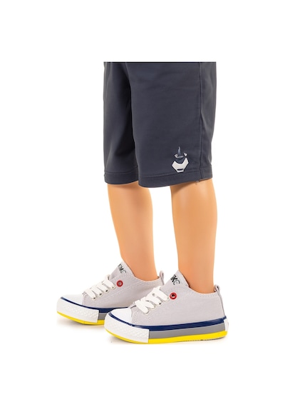 Kiko Kids Tinna Bağcıklı Erkek Bebek Keten Spor Ayakkabı Gri