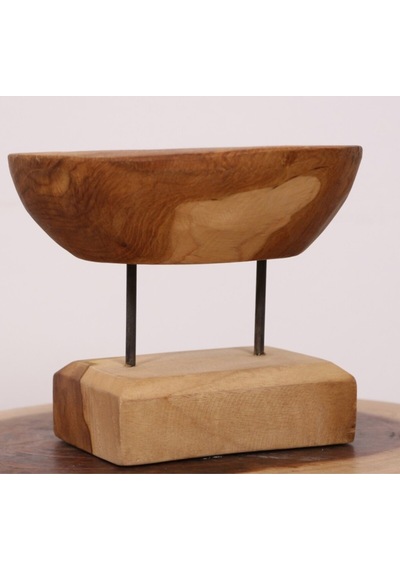 Carvıng - Teak Ağacından Oyma Masa Üstü Dekor 22x18 Cm
