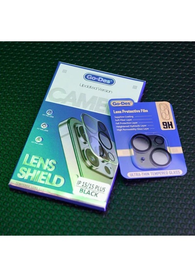 Apple iPhone 15 Uyumlu Şeffaf Lens Koruyucu Go Des Lens Shield Cl-14 Kamera Protector