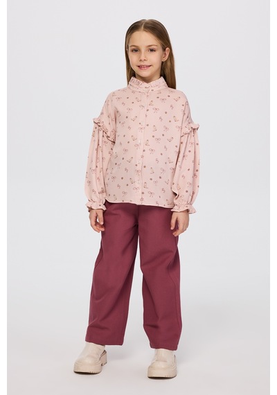 Panço Kız Çocuk Pembe Gömlek