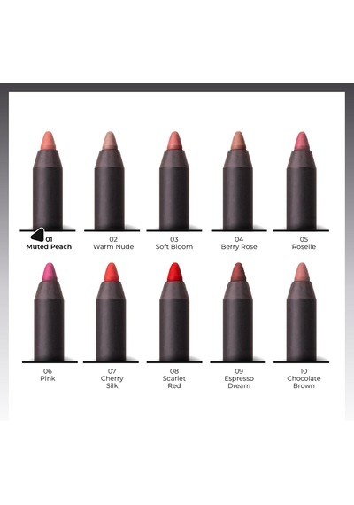 Cosmetics Silk Stay Lipliner Suya Dayanıklı İpeksi Dudak Kalemi - 01 Muted Peach Çok Renkli