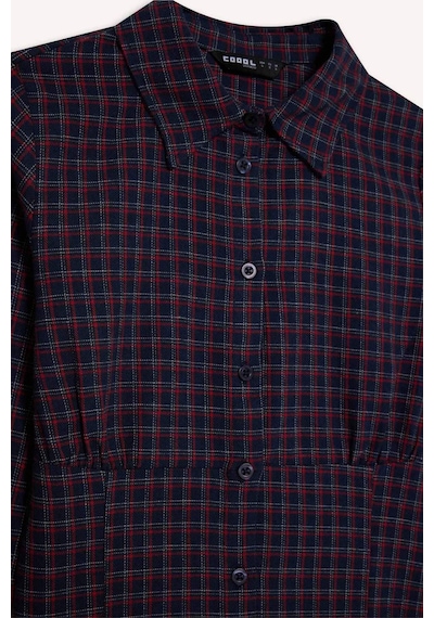 Defacto Coool Fitted Dokulu Uzun Kollu Kareli Gömlek G3035ax25wnnv241 Lacivert