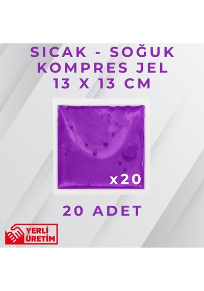 Mor 13x13 Cm 20 Adet Soğuk Kompres Jel Buz Aküsü Soğuk Zincir Buz Jeli Buz Torbası Strafor Kutu İçi Jel