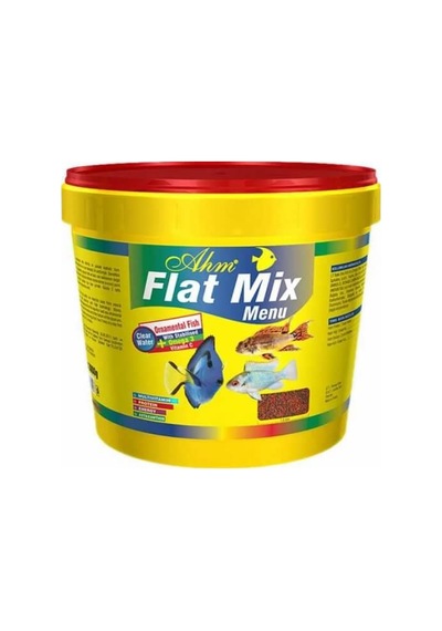 Ahm Flat Mix Menu Ufak Taneli Ganül Balık Yemi Kova 3 Kg