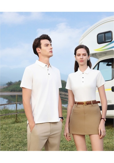New Performance Premium Polo T-shirt 67.1% Nylon 22.0% Pamuk 10.9% Spandex Beyaz