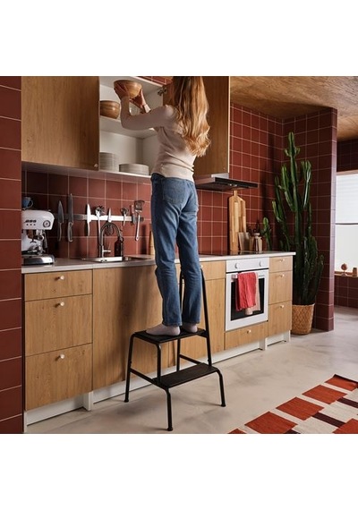 Ikea Bäsıngen Tırabzanlı Basamaklı Tabure, Antrasit, 2 Basamaklı