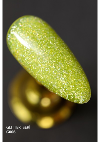 Momo Professional Glitter Kalıcı Oje G006 Lime Yeşili Holografik Simli 4 ML
